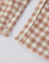 Load image into Gallery viewer, Christmas Vintage-Style Plaid Embroidered Gingerbread and Bows Boy Romper
