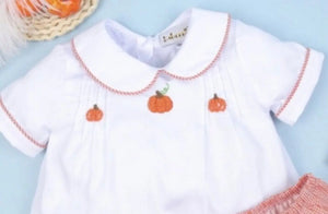 Pumpkin French Knot Diaper Set - Image #2