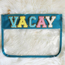 Load image into Gallery viewer, Varsity Letter Clear Pouch Travel Organizer
