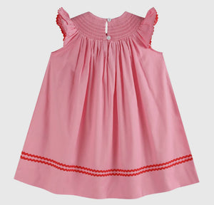 Preorder by 9/30-Pink Heart Valentine Smocked Bishop Dress-Ships by 12/28