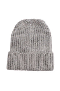 KNITTED SEQUIN BEANIE