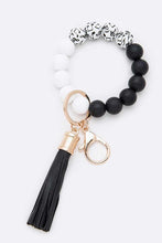 Load image into Gallery viewer, Silicon Printed Beads Tassel Bracelet Key Chain
