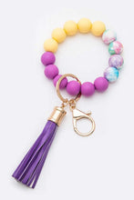 Load image into Gallery viewer, Silicon Printed Beads Tassel Bracelet Key Chain
