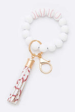 Load image into Gallery viewer, Silicon Printed Beads Tassel Bracelet Key Chain
