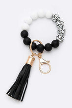 Load image into Gallery viewer, Silicon Printed Beads Tassel Bracelet Key Chain
