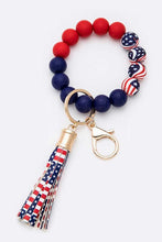 Load image into Gallery viewer, Silicon Printed Beads Tassel Bracelet Key Chain
