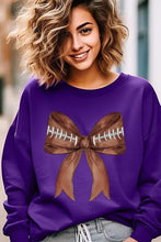 Load image into Gallery viewer, Coquette Football Bow Graphic Fleece Sweatshirts - Image #7
