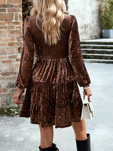 Load image into Gallery viewer, Long sleeve smocked velvet dress
