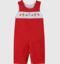 Load image into Gallery viewer, Red Corduroy
Christmas Smocked Overalls
