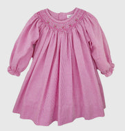 Bishop Smocked Long Sleeve Dress-12-24 months come with matching bloomers