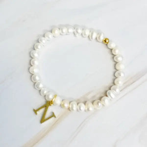 Freshwater Pearl Initial Charm Bracelet - Image #17