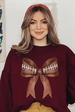 Load image into Gallery viewer, Coquette Football Bow Graphic Fleece Sweatshirts - Image #4
