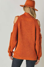 Load image into Gallery viewer, Solid Turtleneck Cutout Long Sleeve Sweater - Image #3
