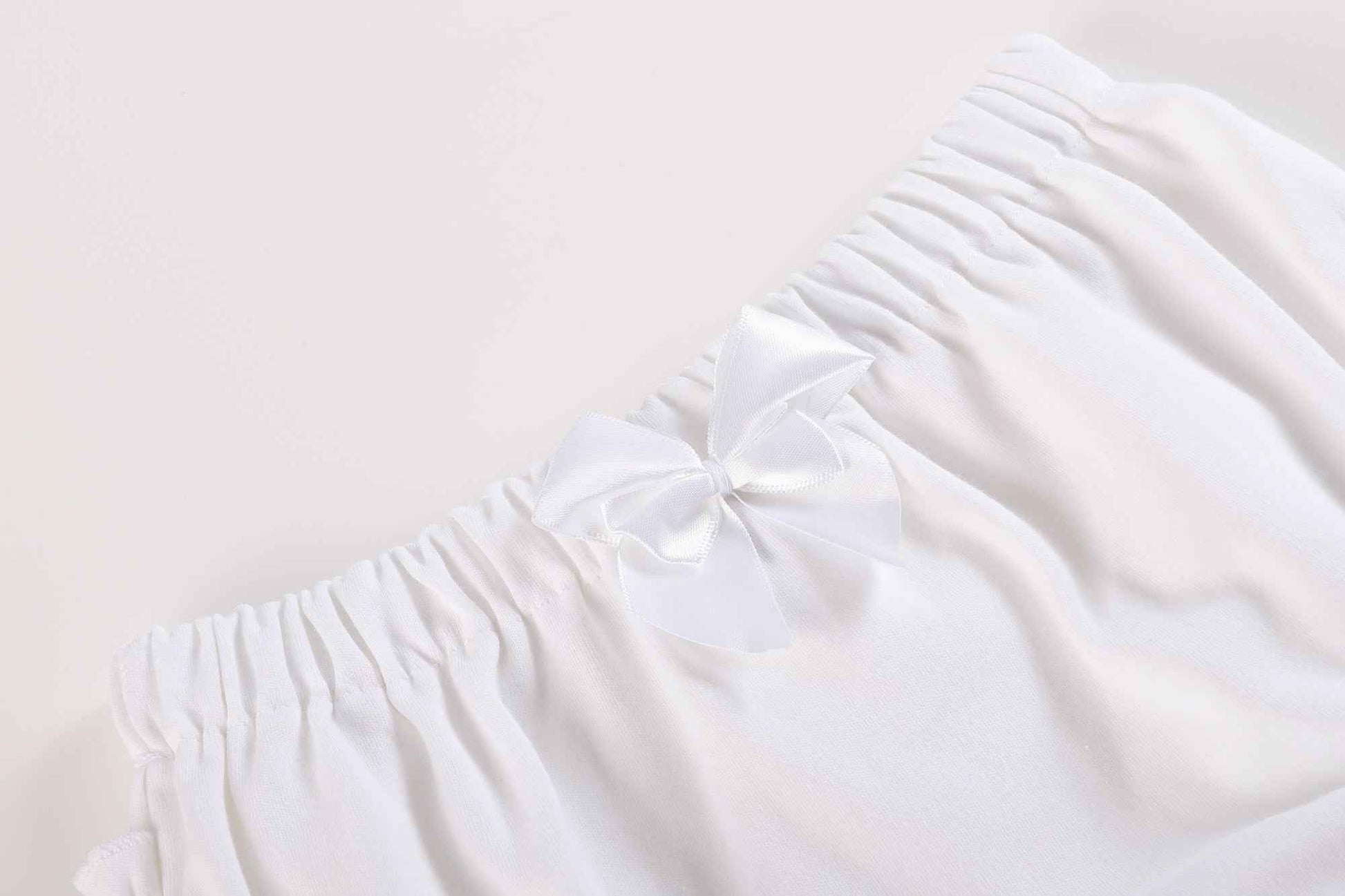 2 pc Set Light Blue and White Ruffle Knit Cotton Bloomers
