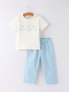 Blue Smocked Church Christ Bishop Christening Toddler Boys'Set