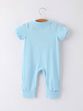 Load image into Gallery viewer, Blue Smocked Church Christ Bishop Christening Baby Boys&#39; Romper
