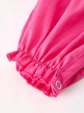 Load image into Gallery viewer, Pink Smocked Church Christ Bishop Christening Bow Baby Girl Romper
