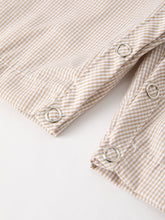 Load image into Gallery viewer, Fall Halloween &amp; Thanksgiving  Pumpkin Smock Embroidered Boys Romper
