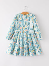 Load image into Gallery viewer, Autumn Christmas Girls Cross Floral Milk Silk Dress
