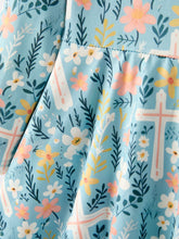 Load image into Gallery viewer, Autumn Christmas Girls Cross Floral Milk Silk Dress
