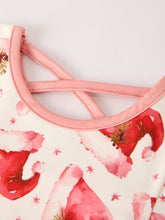 Load image into Gallery viewer, Winter Christmas Santa Hat Print Girls Pocket Ruffle Dress
