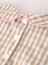 Load image into Gallery viewer, Fall Thanksgiving Lapel Plaid Chick Embroidery Smocking Bow Baby Girls Dress
