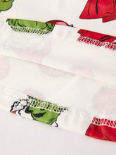 Load image into Gallery viewer, Winter Christmas Santa Hat Character Print  Green Girls Dress
