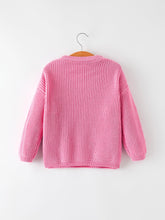Load image into Gallery viewer, Valentine's Day Pink Baby Bow Sweater Cardigan
