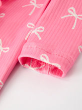 Load image into Gallery viewer, Christmas Bow Pink Romper with Hat: Sweet and Stylish Baby Outfit
