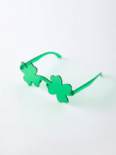 Load image into Gallery viewer, Green Shamrock Shaped Sunglasses for St. Patrick’s Day
