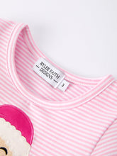 Load image into Gallery viewer, Pink Christmas Santa Applique Striped Girls Dress
