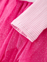 Load image into Gallery viewer, Pink Christmas Santa Applique Striped Girls Dress
