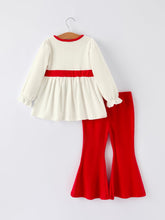 Load image into Gallery viewer, Christmas Toddler Girls Reindeer Applique Long Sleeve Top and Flared Pants Set
