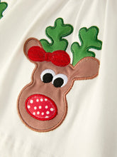Load image into Gallery viewer, Christmas Toddler Girls Reindeer Applique Long Sleeve Top and Flared Pants Set
