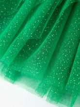 Load image into Gallery viewer, Christmas Santa Applique Floral Long Sleeve Ruffle with Bow Ties Girls Dress
