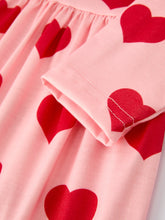 Load image into Gallery viewer, Valentine’s Girls Long Sleeve 3-Piece Dress Set with Hearts and Stripes
