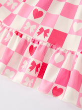 Load image into Gallery viewer, Valentine’s Girls Long Sleeve 3-Piece Dress Set with Hearts and Stripes
