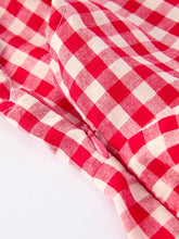 Load image into Gallery viewer, Valentine’s Day Red Plaid Heart Applique Dress with Bows – Toddler Girls Outfit
