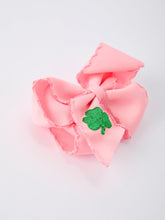 Load image into Gallery viewer, St. Patrick  Shamrock Pink Hair Bow – Lucky Girls Hair Clip
