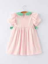 Load image into Gallery viewer, St. Patrick's Day Shamrock Girls' Striped Plaid Dress
