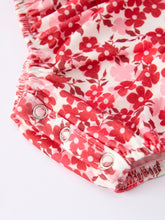 Load image into Gallery viewer, Valentine&#39;s Day &quot;BE ❤ MINE&quot; Embroidered Floral Girls&#39; Romper
