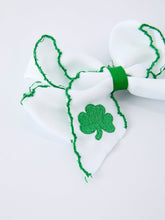 Load image into Gallery viewer, St. Patrick Shamrock Embroidered Hair Bow – Girls Hair Clip
