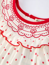 Load image into Gallery viewer, Valentine&#39;s Day Polka Dot Girls&#39; Dress with Smocking Embroidery
