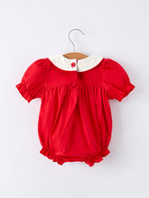 Load image into Gallery viewer, Red Ruffle Heart Embroidered Romper - Valentine Style
