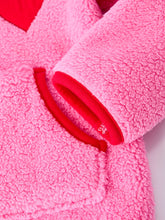 Load image into Gallery viewer, Valentine Pink Sherpa Heart Top with Red Heart Leggings and Bow Headband
