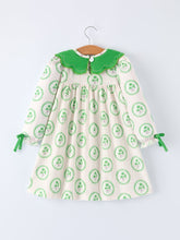 Load image into Gallery viewer, St. Patrick's Day Shamrock Striped Long Sleeve Girl Dress
