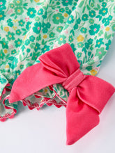 Load image into Gallery viewer, St. Patrick’s Day Shamrock Bow Smocked Baby Girl Romper
