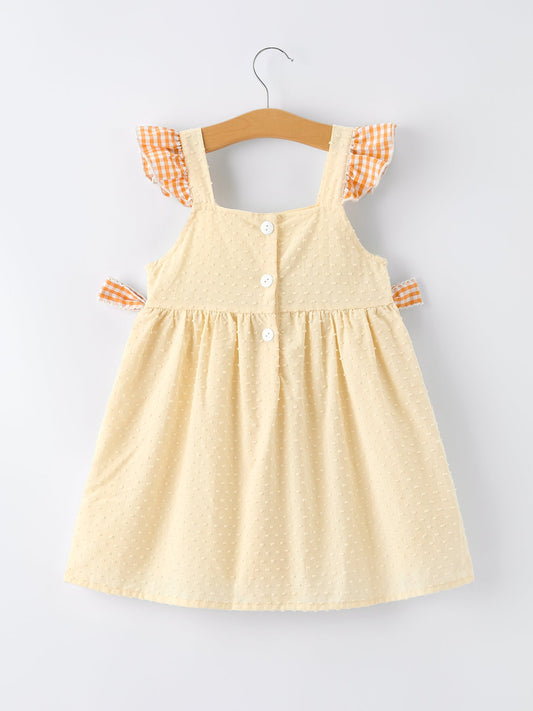 Farm Girl Chicken Smocked Bow Ruffle Dress