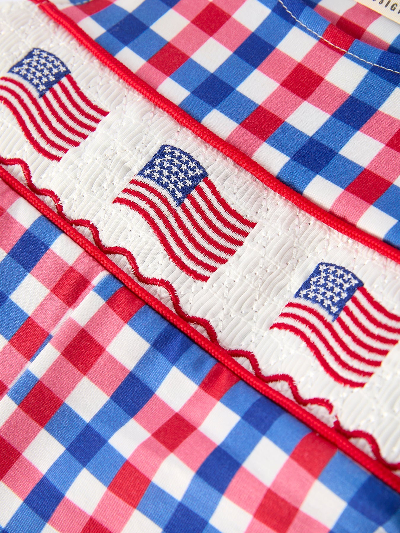 4th of July Plaid Flag Baby Boy Romper
