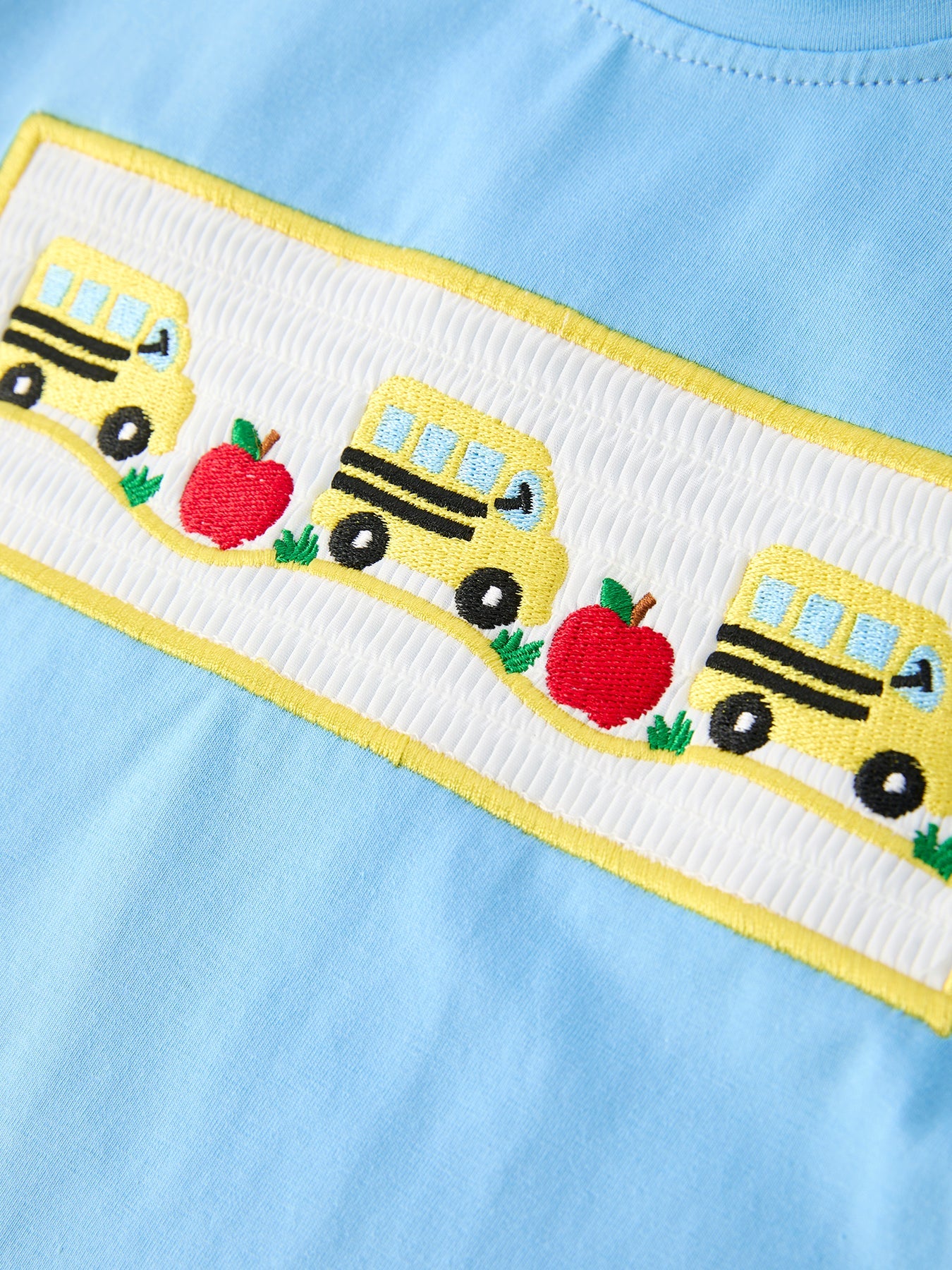 Back To School School Bus Boys Set Plaid Shorts